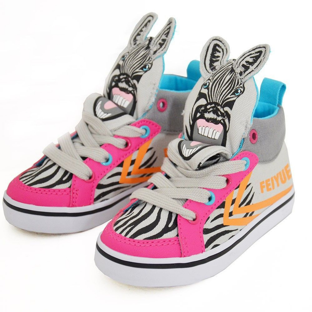 FEIYUE Girls Printed Hi-Top Sneakers